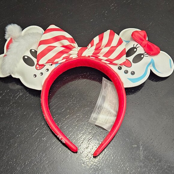 Disney Loungefly Snowman Mickey and Minnie backpack with ears